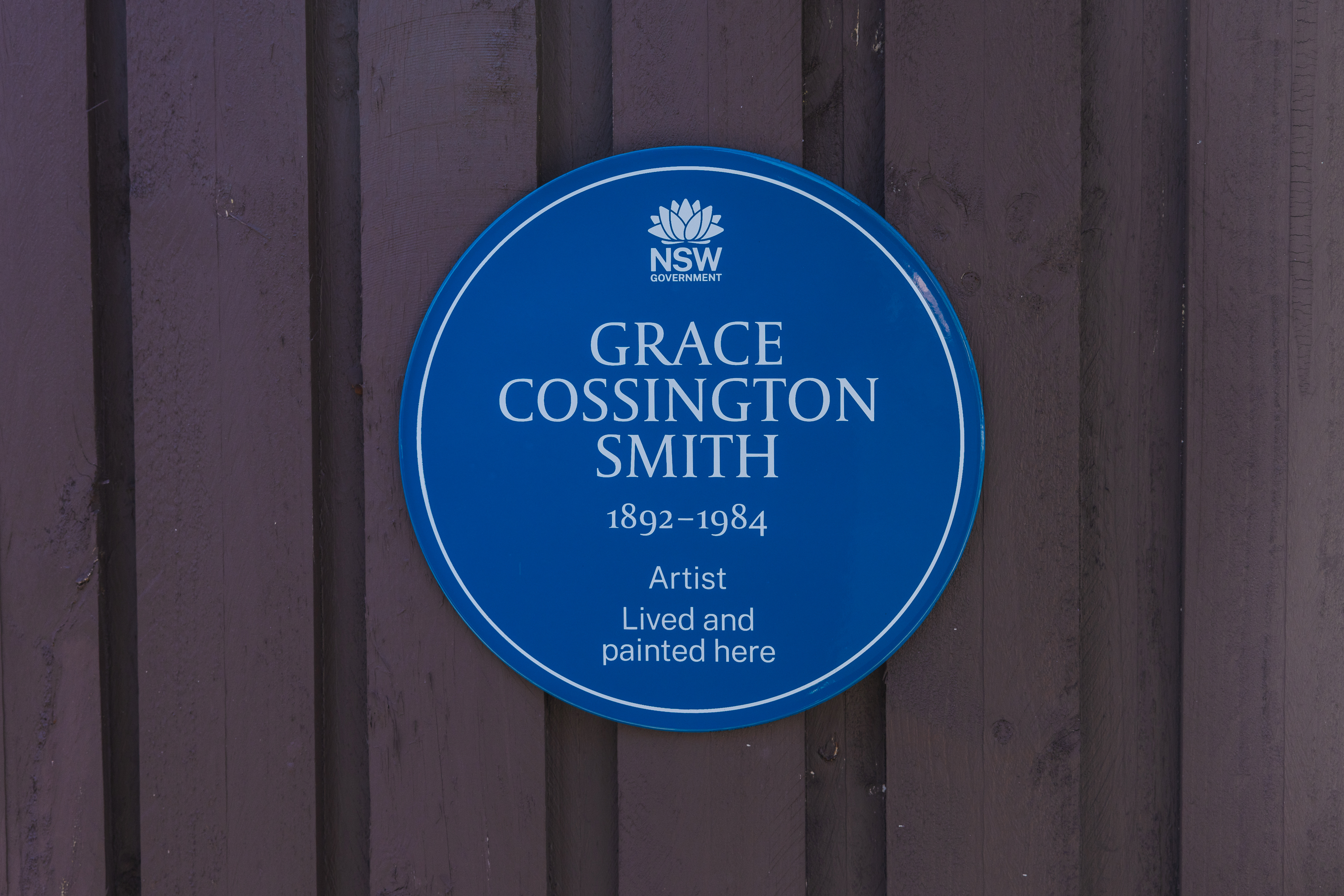 Image 5 of 6 - A photo of a blue plaque for Grace Cossington Smith