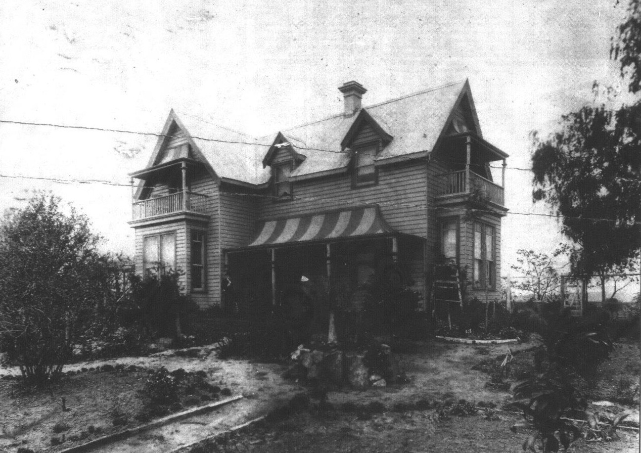 Image 3 of 4 - A black and white photograph of Foxborough Hall, a two-storey weatherboard house. This building was the original site of the hospital and served as a residence for the Sisters